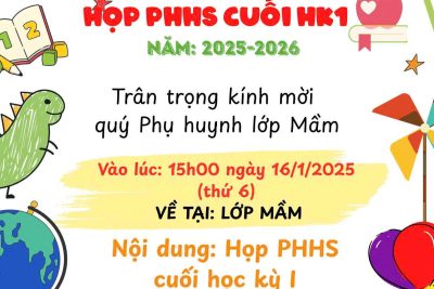 Họp phụ huynh cuối HK1. Gv Trần Thị Na. Lớp Mầm