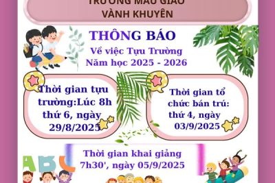 Thông báo thời gian tựu trường và nhập học năm học 2024- 2025